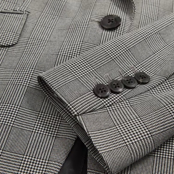 REISS- Brooklyn Gray Check Blazer+Pant Suit - Picture 7 of 9